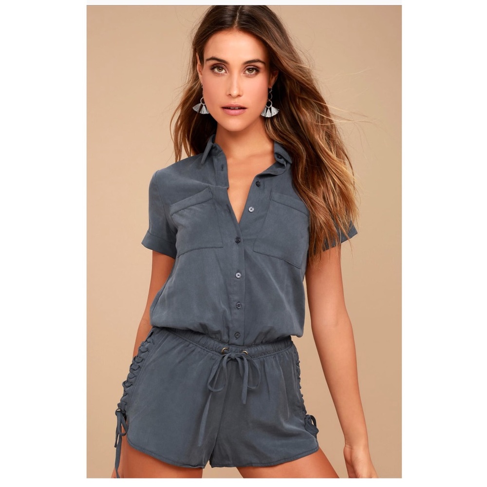 Denim blue romper